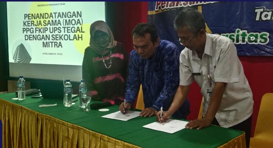 PENANDATANGANAN KERJASAMA (MOA) PPG FKIP UPS DENGAN 11 KEPALA SEKOLAH MITRA PPL PPG PRAJABATAN 2022