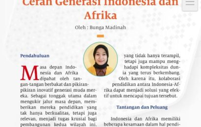 Tulisan Mahasiswi Bunga Madinah sudah terbit bersama mahasiswa lainnya di seluruh Indonesia. Buku ini difasilitasi oleh Al Busyra Basnur, Dubes RI  untuk Djibouti, Ethiopia dan Uni Afrika